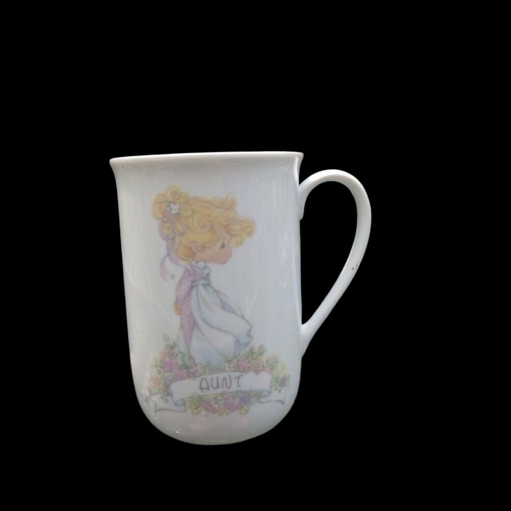 Vintage 90s Enesco Precious Moments Religious AUNT Coffee mug Porcelain Tea Cup - Picture 2 of 11